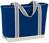Atlantic Stripe 20oz Cotton Canvas Zippered Tote