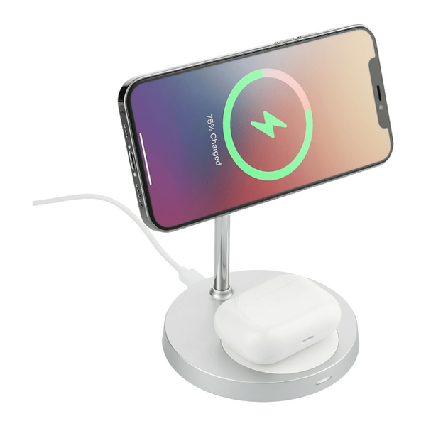 MagClick™ Dual Fast Wireless Charging Stand w/Base