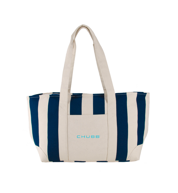 Large Striped Canvas Tote